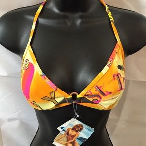 LORIN YELLOW I LOVE ST TROPEZ SIZE 38 BIKINI TOP
